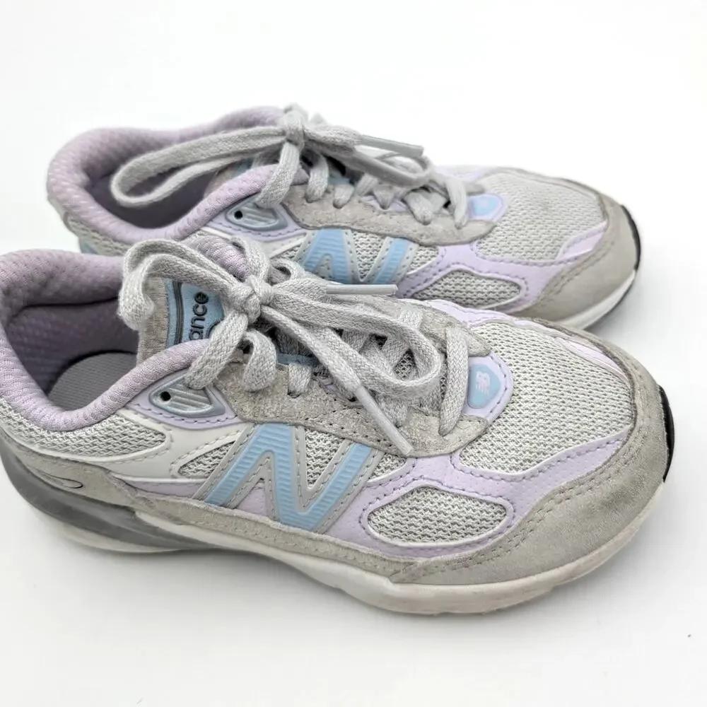 New Balance 990V6 Sneaker Shoes Kids' Grey/Bright Lavender Size US11.5 EU29
